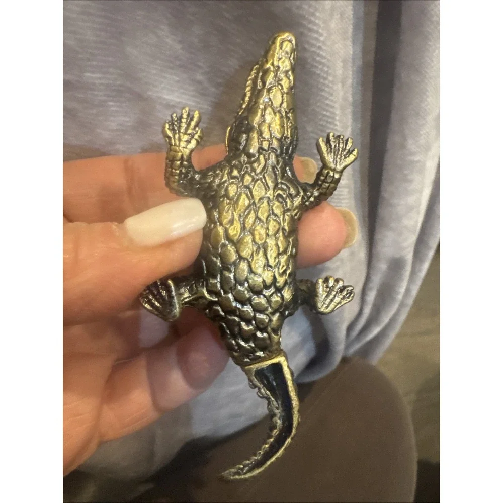 Alligator‎ crocodile Jeweled Crystals/Trinket Jewelry Box/Great Detail